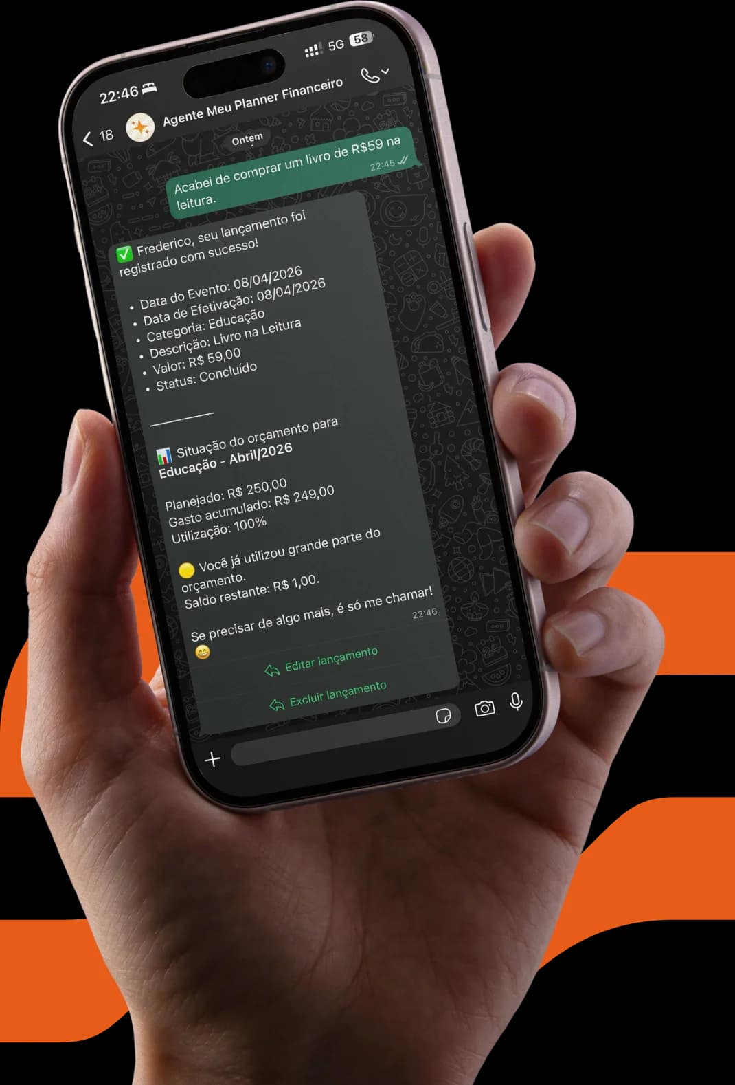 Assistente do WhatsApp em ação